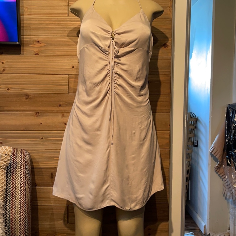 ZARA.  NWT.  Ivory front ruched mini.  SZ MED.